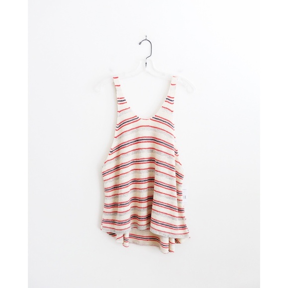 Free People Tops - Free People Ivory Striped Oversized Tank sz S NWT